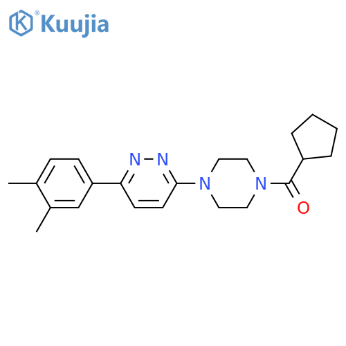 3-(4-cyclopentanecarbonylpiperazin-1-yl)-6-(3,4-dimethylphenyl)pyridazine structure