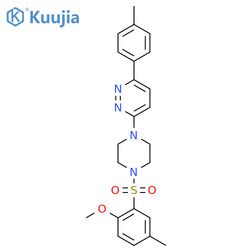 3-[4-(2-methoxy-5-methylbenzenesulfonyl)piperazin-1-yl]-6-(4-methylphenyl)pyridazine structure