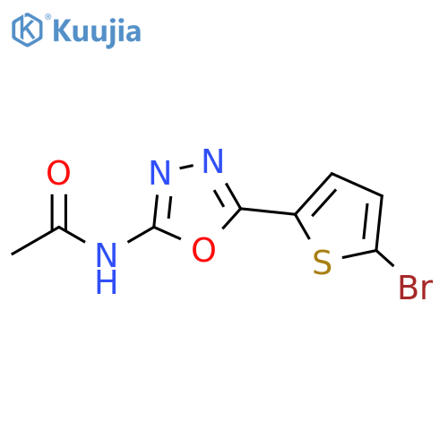 N-[5-(5-bromothiophen-2-yl)-1,3,4-oxadiazol-2-yl]acetamide structure