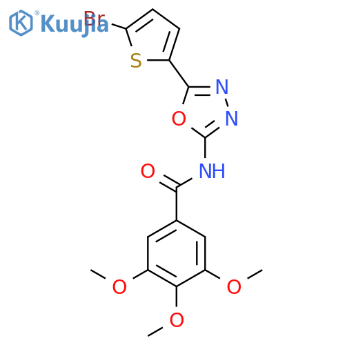 N-[5-(5-bromothiophen-2-yl)-1,3,4-oxadiazol-2-yl]-3,4,5-trimethoxybenzamide structure