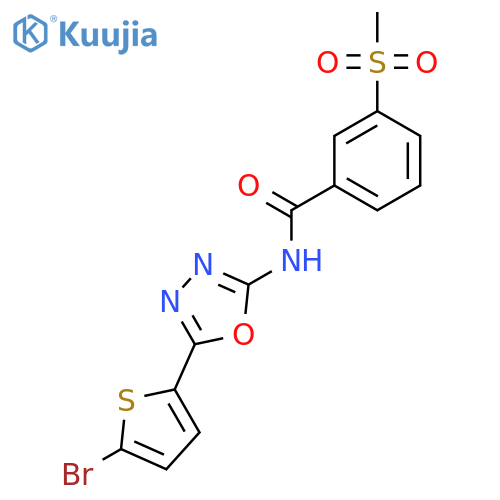 N-[5-(5-bromothiophen-2-yl)-1,3,4-oxadiazol-2-yl]-3-methanesulfonylbenzamide structure