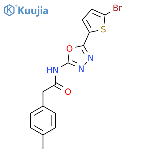N-[5-(5-bromothiophen-2-yl)-1,3,4-oxadiazol-2-yl]-2-(4-methylphenyl)acetamide structure