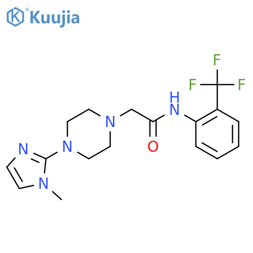 2-[4-(1-methyl-1H-imidazol-2-yl)piperazin-1-yl]-N-[2-(trifluoromethyl)phenyl]acetamide structure