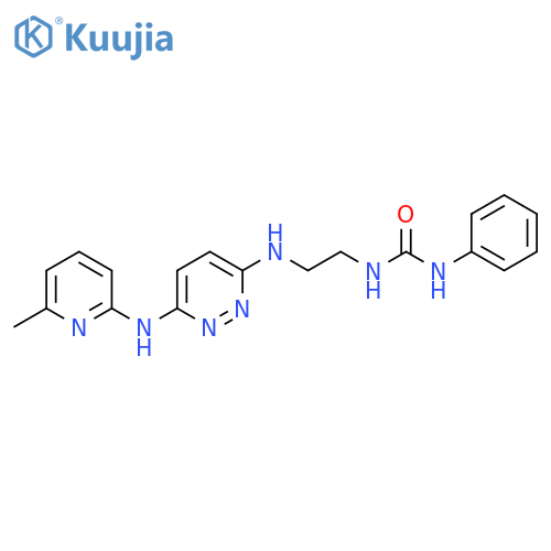 3-[2-({6-[(6-methylpyridin-2-yl)amino]pyridazin-3-yl}amino)ethyl]-1-phenylurea structure