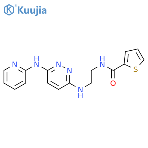 N-[2-({6-[(pyridin-2-yl)amino]pyridazin-3-yl}amino)ethyl]thiophene-2-carboxamide structure