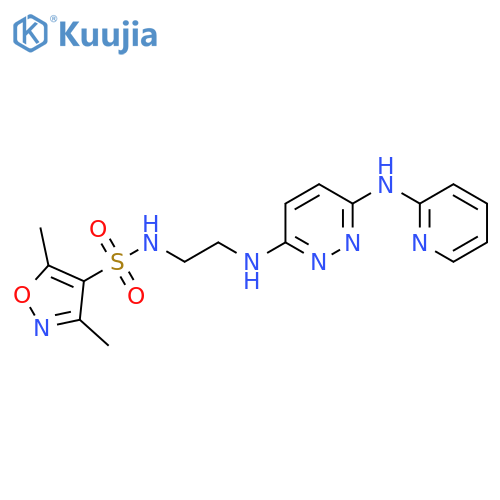 3,5-dimethyl-N-[2-({6-[(pyridin-2-yl)amino]pyridazin-3-yl}amino)ethyl]-1,2-oxazole-4-sulfonamide structure