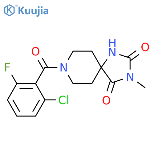 8-(2-chloro-6-fluorobenzoyl)-3-methyl-1,3,8-triazaspiro[4.5]decane-2,4-dione structure