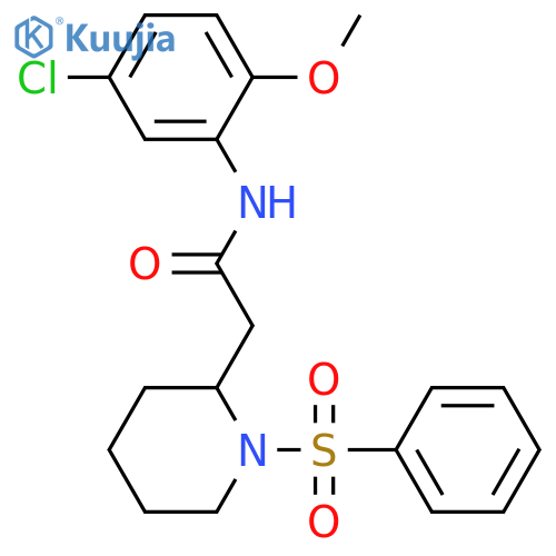 2-[1-(benzenesulfonyl)piperidin-2-yl]-N-(5-chloro-2-methoxyphenyl)acetamide structure