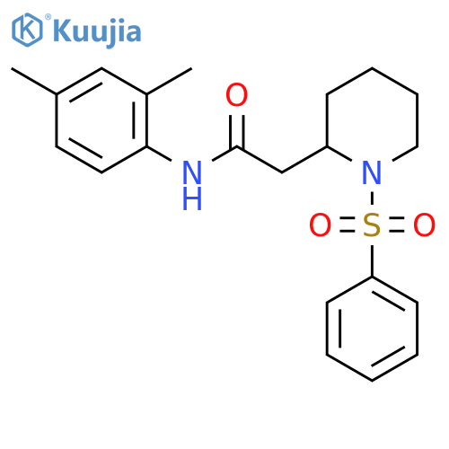 2-[1-(benzenesulfonyl)piperidin-2-yl]-N-(2,4-dimethylphenyl)acetamide structure