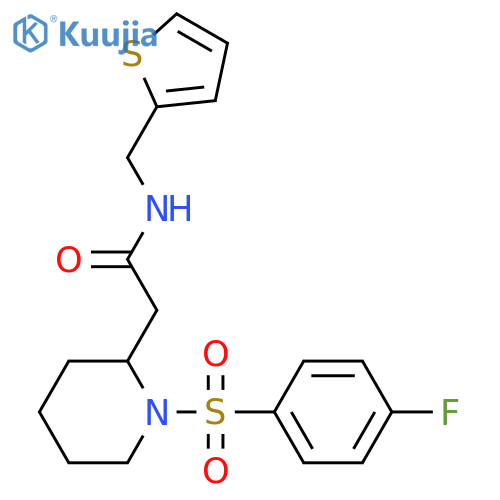 2-[1-(4-fluorobenzenesulfonyl)piperidin-2-yl]-N-[(thiophen-2-yl)methyl]acetamide structure