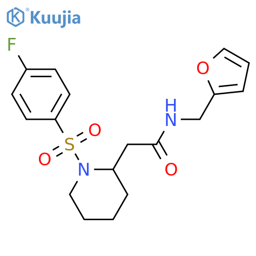 2-[1-(4-fluorobenzenesulfonyl)piperidin-2-yl]-N-[(furan-2-yl)methyl]acetamide structure