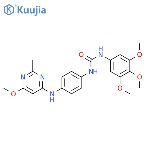 1-{4-[(6-methoxy-2-methylpyrimidin-4-yl)amino]phenyl}-3-(3,4,5-trimethoxyphenyl)urea structure