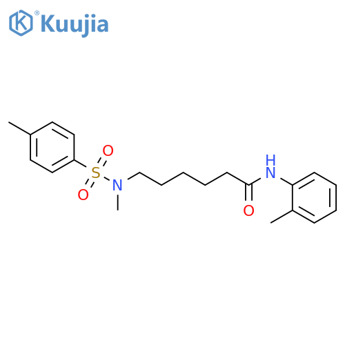 6-(N-methyl4-methylbenzenesulfonamido)-N-(2-methylphenyl)hexanamide structure