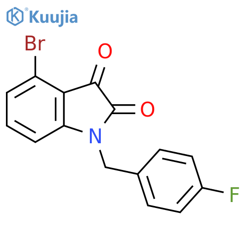 4-Bromo-1-(4-fluorobenzyl)indoline-2,3-dione structure