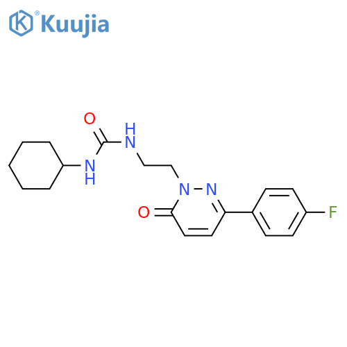 1-cyclohexyl-3-{2-[3-(4-fluorophenyl)-6-oxo-1,6-dihydropyridazin-1-yl]ethyl}urea structure
