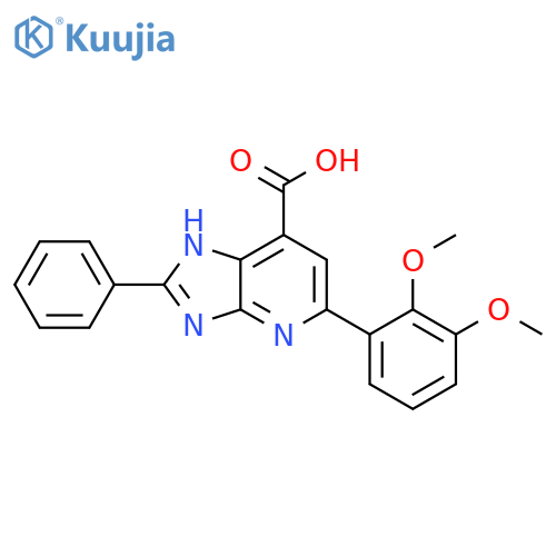 5-(2,3-dimethoxyphenyl)-2-phenyl-3H-imidazo[4,5-b]pyridine-7-carboxylic acid structure