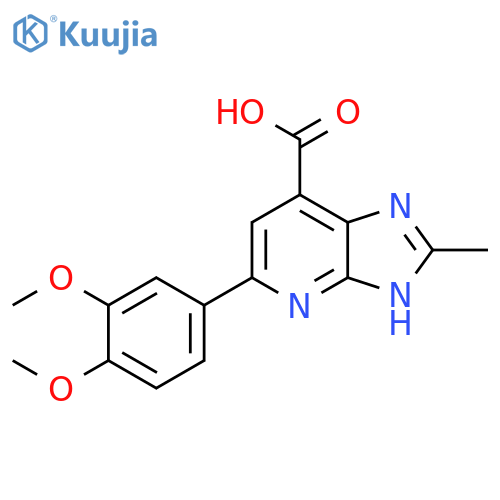 5-(3,4-dimethoxyphenyl)-2-methyl-3H-imidazo[4,5-b]pyridine-7-carboxylic acid structure
