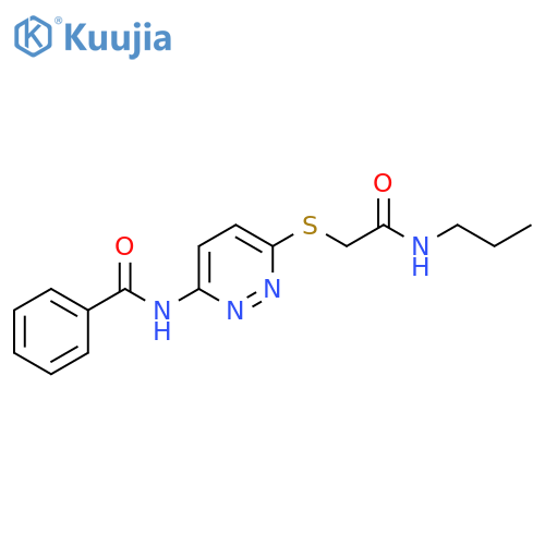 N-(6-{[(propylcarbamoyl)methyl]sulfanyl}pyridazin-3-yl)benzamide structure