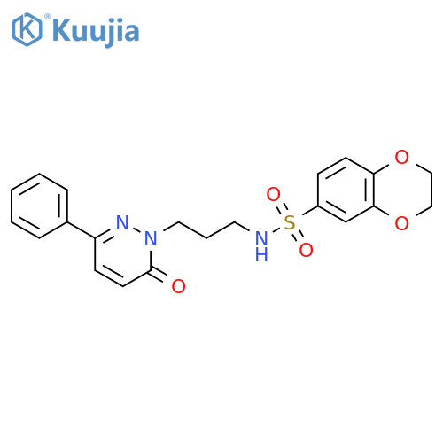 N-[3-(6-oxo-3-phenyl-1,6-dihydropyridazin-1-yl)propyl]-2,3-dihydro-1,4-benzodioxine-6-sulfonamide structure
