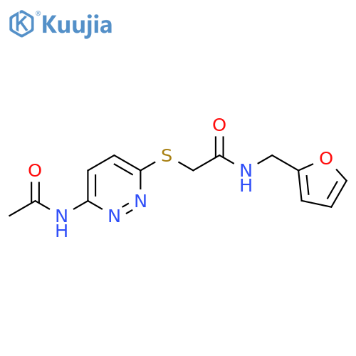 2-[(6-acetamidopyridazin-3-yl)sulfanyl]-N-[(furan-2-yl)methyl]acetamide structure