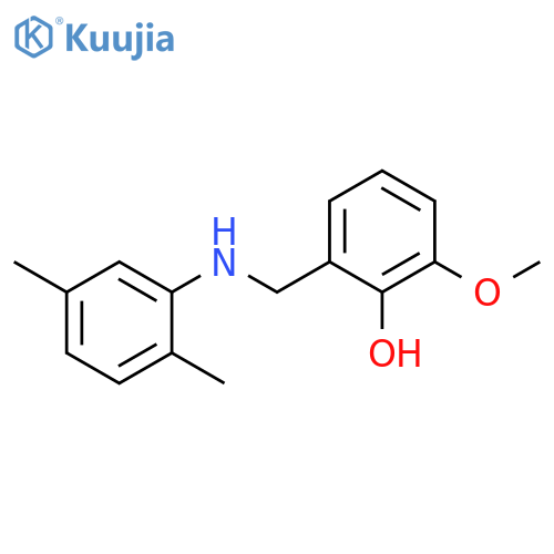 2-[(2,5-dimethylanilino)methyl]-6-methoxyphenol structure