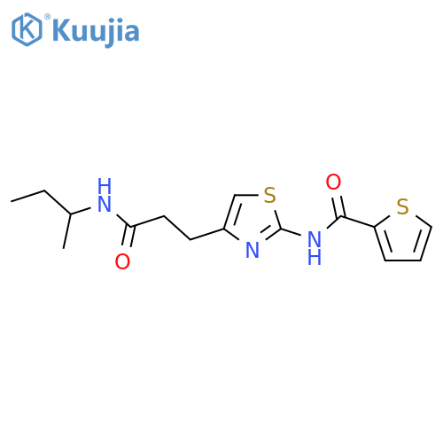 N-(4-{2-[(butan-2-yl)carbamoyl]ethyl}-1,3-thiazol-2-yl)thiophene-2-carboxamide structure
