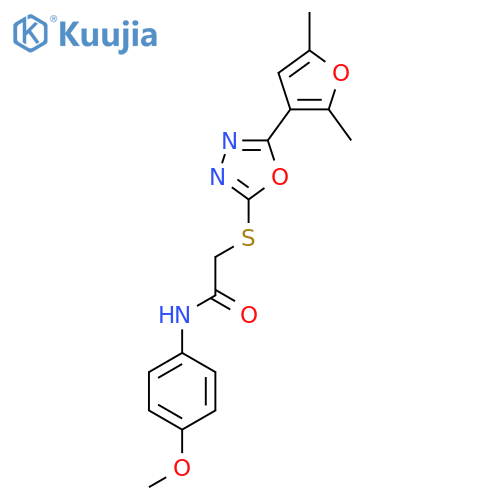 2-{[5-(2,5-dimethylfuran-3-yl)-1,3,4-oxadiazol-2-yl]sulfanyl}-N-(4-methoxyphenyl)acetamide structure