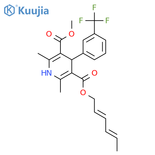 3,5-Pyridinedicarboxylic acid, 1,4-dihydro-2,6-dimethyl-4-[3-(trifluoromethyl)phenyl]-, 2,4-hexadienyl methyl ester structure