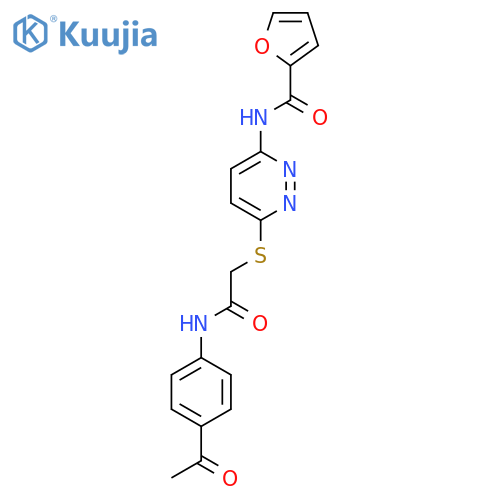 N-[6-({[(4-acetylphenyl)carbamoyl]methyl}sulfanyl)pyridazin-3-yl]furan-2-carboxamide structure