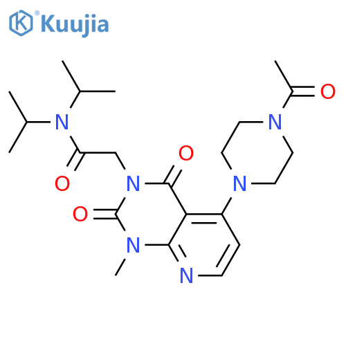 2-[5-(4-acetylpiperazin-1-yl)-1-methyl-2,4-dioxo-1H,2H,3H,4H-pyrido[2,3-d]pyrimidin-3-yl]-N,N-bis(propan-2-yl)acetamide structure