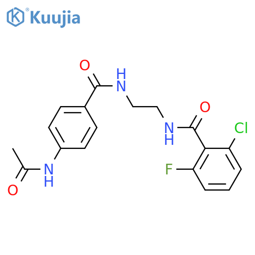 2-chloro-N-{2-[(4-acetamidophenyl)formamido]ethyl}-6-fluorobenzamide structure