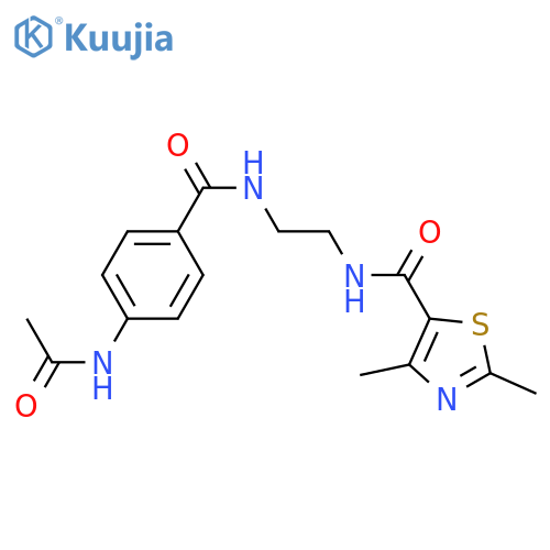 N-{2-[(2,4-dimethyl-1,3-thiazol-5-yl)formamido]ethyl}-4-acetamidobenzamide structure