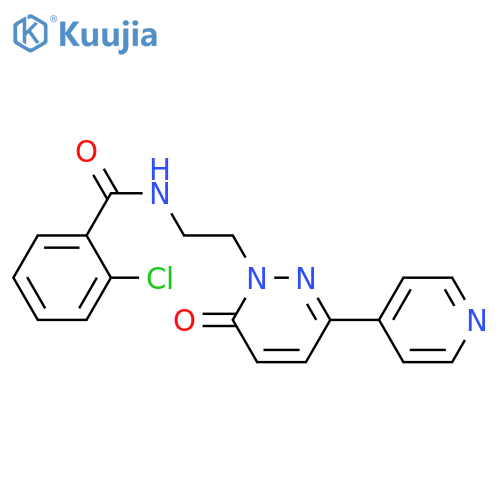 2-chloro-N-{2-[6-oxo-3-(pyridin-4-yl)-1,6-dihydropyridazin-1-yl]ethyl}benzamide structure