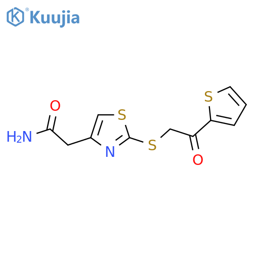 2-(2-{[2-oxo-2-(thiophen-2-yl)ethyl]sulfanyl}-1,3-thiazol-4-yl)acetamide structure