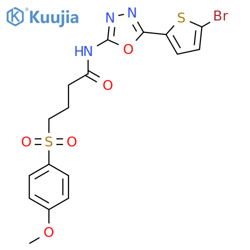 N-[5-(5-bromothiophen-2-yl)-1,3,4-oxadiazol-2-yl]-4-(4-methoxybenzenesulfonyl)butanamide structure