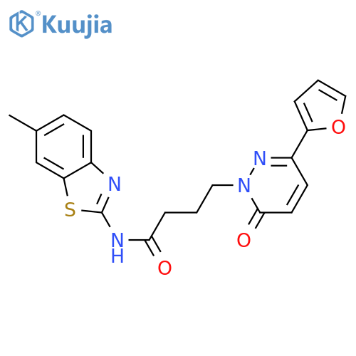 4-[3-(furan-2-yl)-6-oxo-1,6-dihydropyridazin-1-yl]-N-(6-methyl-1,3-benzothiazol-2-yl)butanamide structure