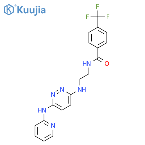 N-[2-({6-[(pyridin-2-yl)amino]pyridazin-3-yl}amino)ethyl]-4-(trifluoromethyl)benzamide structure