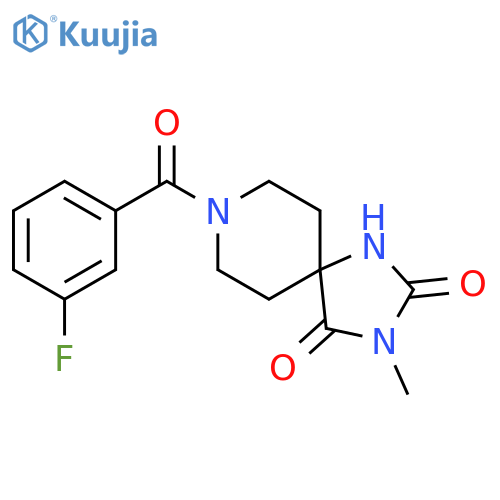 8-(3-fluorobenzoyl)-3-methyl-1,3,8-triazaspiro[4.5]decane-2,4-dione structure