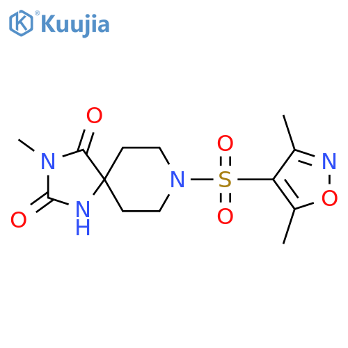 8-[(3,5-dimethyl-1,2-oxazol-4-yl)sulfonyl]-3-methyl-1,3,8-triazaspiro[4.5]decane-2,4-dione structure