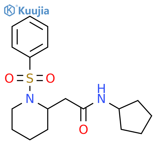 2-[1-(benzenesulfonyl)piperidin-2-yl]-N-cyclopentylacetamide structure