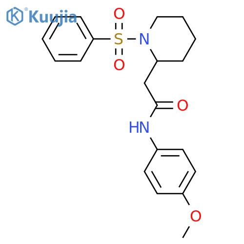 2-[1-(benzenesulfonyl)piperidin-2-yl]-N-(4-methoxyphenyl)acetamide structure