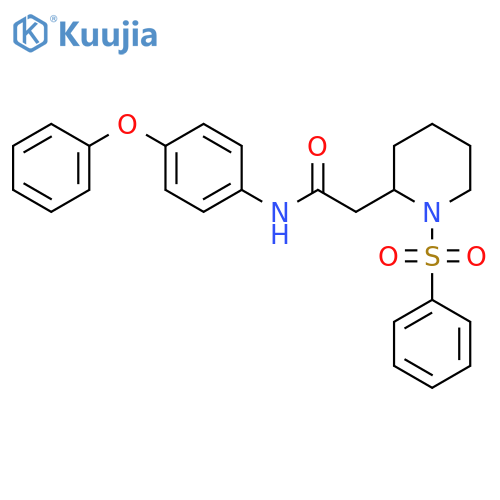 2-[1-(benzenesulfonyl)piperidin-2-yl]-N-(4-phenoxyphenyl)acetamide structure