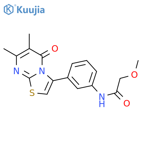 N-(3-{6,7-dimethyl-5-oxo-5H-[1,3]thiazolo[3,2-a]pyrimidin-3-yl}phenyl)-2-methoxyacetamide structure