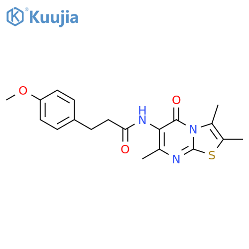3-(4-methoxyphenyl)-N-{2,3,7-trimethyl-5-oxo-5H-[1,3]thiazolo[3,2-a]pyrimidin-6-yl}propanamide structure