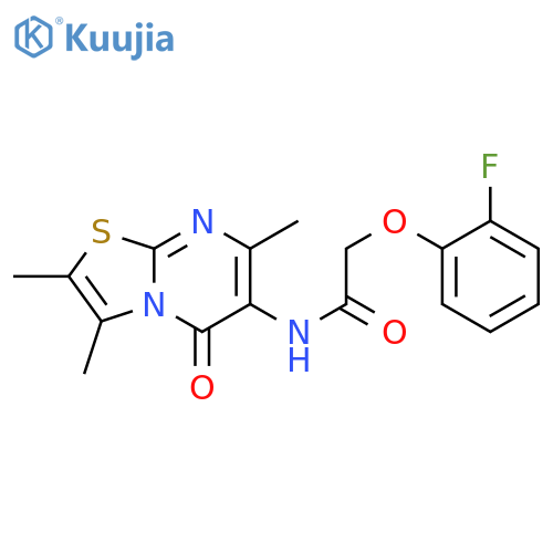 2-(2-fluorophenoxy)-N-{2,3,7-trimethyl-5-oxo-5H-[1,3]thiazolo[3,2-a]pyrimidin-6-yl}acetamide structure