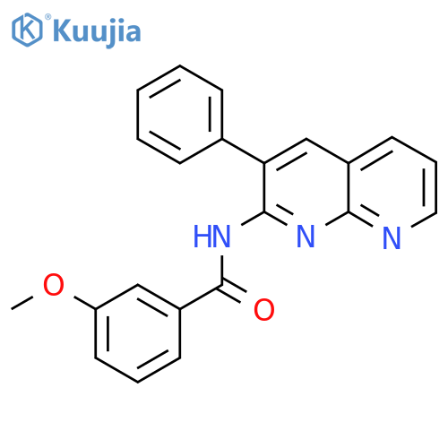 3-methoxy-N-(3-phenyl-1,8-naphthyridin-2-yl)benzamide structure