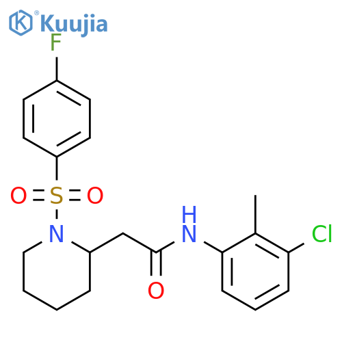 N-(3-chloro-2-methylphenyl)-2-[1-(4-fluorobenzenesulfonyl)piperidin-2-yl]acetamide structure