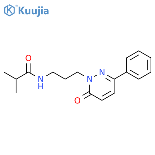 2-methyl-N-[3-(6-oxo-3-phenyl-1,6-dihydropyridazin-1-yl)propyl]propanamide structure