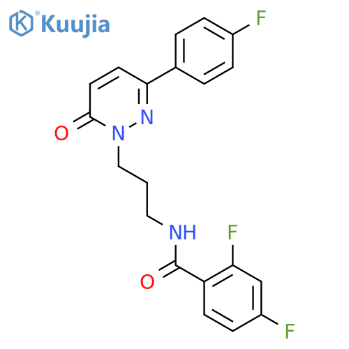 2,4-difluoro-N-{3-[3-(4-fluorophenyl)-6-oxo-1,6-dihydropyridazin-1-yl]propyl}benzamide structure