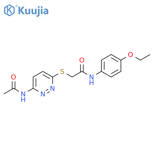 2-[(6-acetamidopyridazin-3-yl)sulfanyl]-N-(4-ethoxyphenyl)acetamide structure